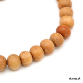Bracelet en bois beige 8mm - N°4684 • bois beige 8mm elastique n°4684 2 Bracelet en bois beige 8mm