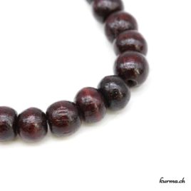 Bracelet en bois brun foncé 8mm - N°4685 • bois brun fonce 8mm elastique n°4685 2 Bracelet en bois brun foncé 8mm