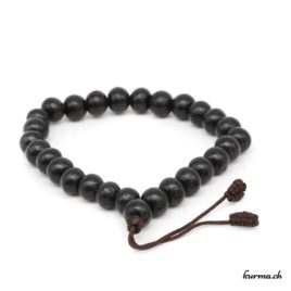 Bracelet en bois noir avec une ficelle 8mm - N°6160 • bois noir 8mm ficelle n°6160 1 Bracelet en bois noir avec une ficelle 8mm