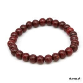 Bracelet en bois rouge 8mm élastique- N°6156 • bois rouge 8mm elastique n°6156 1 Bracelet en bois rouge 8mm élastique