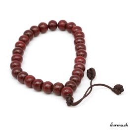 Bracelet en bois rouge avec une ficelle 8mm - N°6157 • bois rouge 8mm ficelle n°6157 1 Bracelet en bois rouge 8mm