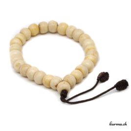 Bracelet en os blanc avec une ficelle 8mm - N°6195 • bracelet en os blanc 8mm ficelle n°6195 1 Bracelet en os blanc avec une ficelle 8mm