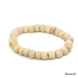 Bracelet en os blanc 9mm - N°6188 • bracelet en os blanc 9mm elastique n°6188 1 Bracelet en os blanc 9mm