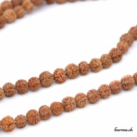 Mala en rudraksha marron 7.5mm - N°9550 • bracelet en rudraksha marron 7.5x6mm 73 76c n°9550 3 Mala en rudraksha marron 6mm
