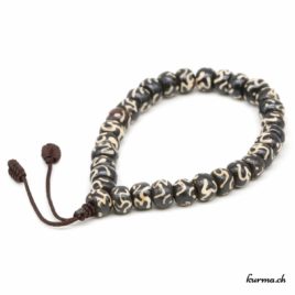 Bracelet en os ''Om'' avec une ficelle 8mm - N°6192 • bracelet os om 8mm ficelle n°6192 1 Bracelet en os ''Om'' avec une ficelle 8mm