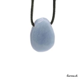 Anhydrite - Angélite - Pendentif pierre percée - N°8720.2 • collier en angelite anhydrite n°8720.2 2 Anhydrite pendentif pierre percée