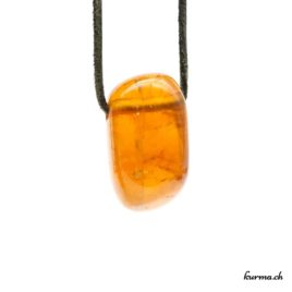 Calcite miel - Pendentif pierre percée - N°8518.1 • collier en calcite miel n°8518.1 2 1 Calcite miel pendentif pierre percée