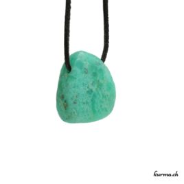 Chrysoprase - Pendentif pierre percée - N°6995.2 • collier en chrysoprase n°6995.2 1 Chrysoprase pendentif pierre