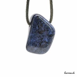 Dumortiérite - Pendentif pierre percée - N°7375.2 • collier en dumortierite n°7375.2 2 Dumortiérite pendentif pierre percée