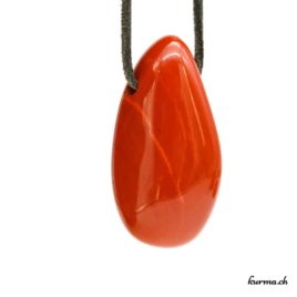 Jaspe rouge - Pendentif pierre percée - N°8599.1 • collier en jaspe rouge n°8599.1 2 1 Jaspe rouge pendentif pierre