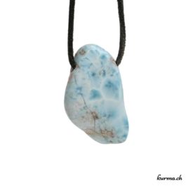 Larimar - Pendentif pierre percée - N°5917.1 • collier en larimar n°5917.1 1 Larimar pendentif