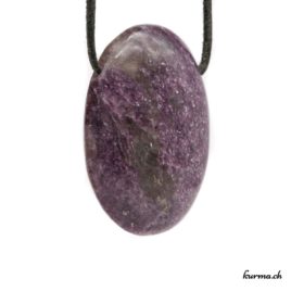 Lépidolite - Pendentif pierre percée - N°7962.1 • collier en lepidolite n°7962.1 2 Lépidolite pendentif pierre percée