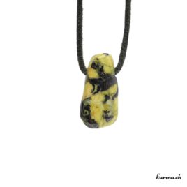 Lizardite - Pendentif pierre percée - N°7915.1 • collier en lizardite n°7915.1 1 Lizardite pendentif pierre percée