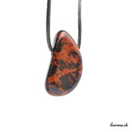 Obsidienne acajou - Pendentif pierre percée - N°7896.2 • collier en obsidienne acajoux n°7896.2 2 Obsidienne acajou pendentif pierre percée