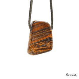 Oeil-de-tigre - Pendentif pierre percée - N°7311.1 • collier en oeil de tigre n°7311.1 2 Oeil-de-tigre pendentif