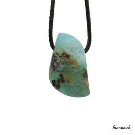 Opale des Andes verte - Pendentif pierre percée - N°8497.1 • collier en opale des andes verte n°8497.1 2 Opale des Andes verte pendentif pierre percée