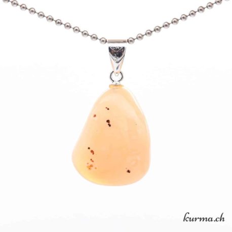 Pendentif Agate Abricot avec boucle en argent - N°11594.7-3 disponible dans la boutique en ligne Kûrma. Votre magasin de pierre et minéraux en suisse