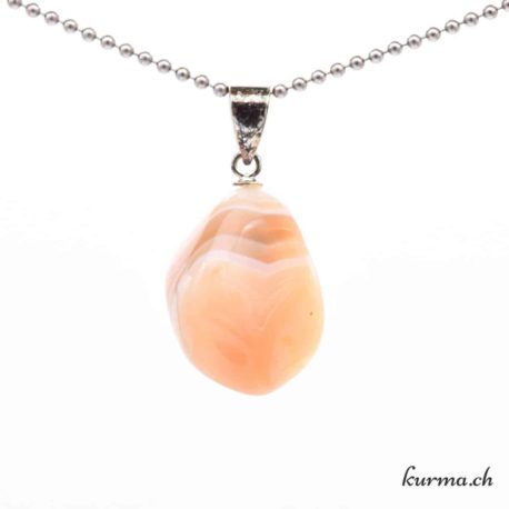 Agate abricot pendentif en argent 925