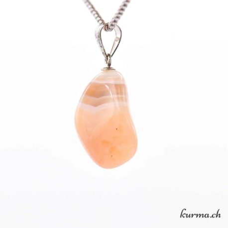 Agate abricot pendentif en argent 925