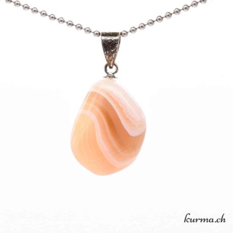 Agate abricot pendentif en argent 925