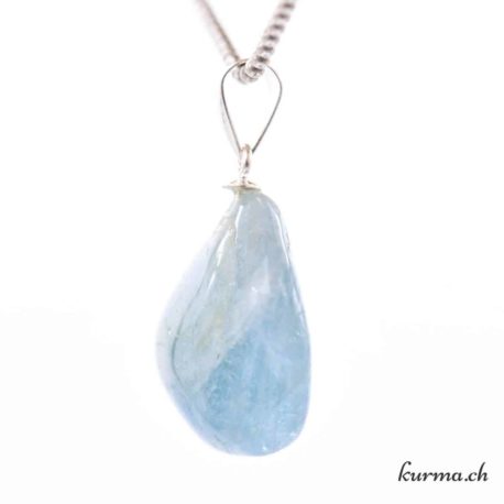 Aigue-marine pendentif boucle en argent