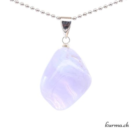 Calcédoine bleue pendentif boucle en argent