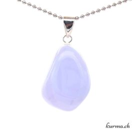 Calcédoine bleue pendentif en argent