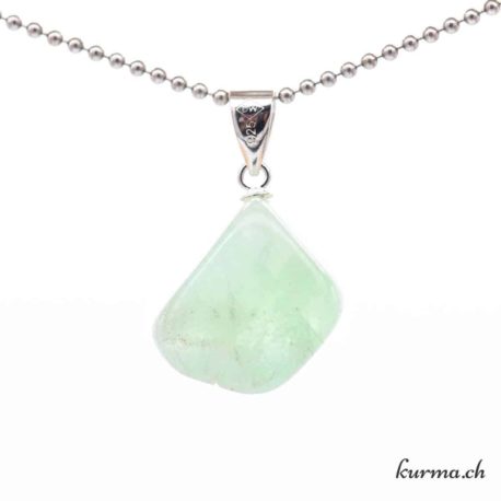 Calcite verte pendentif boucle en argent