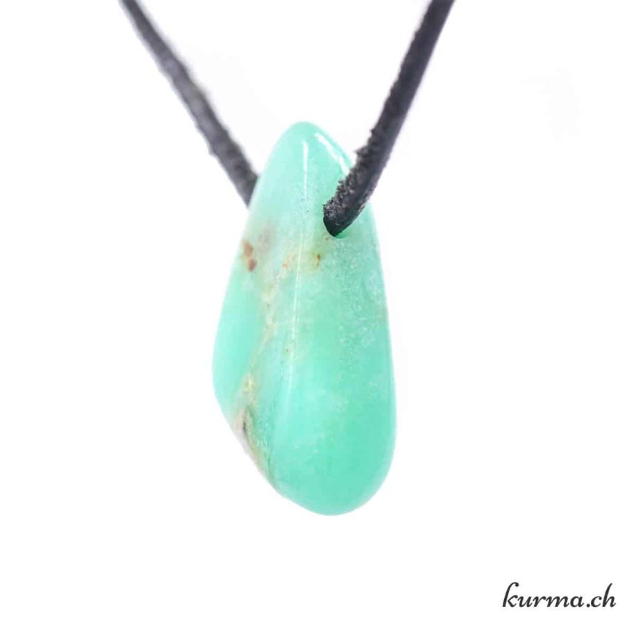 Pendentif Chrysoprase Ovale 22x30mm + Chaîne Argent Massif - Vert - Neuf Avec étiquettes