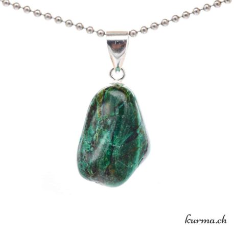 Pendentif Eilat Stone - Chrysocolle et Malachite avec boucle en argent - N°11655.4-3 disponible dans la boutique en ligne Kûrma. Votre magasin de pierre et minéraux en suisse
