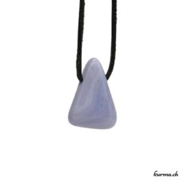 Calcédoine bleue - Collier en pierre percée - N°5454.1 • pendentif en calcedoine bleu n°5454.1 1 Collier en Calcédoine bleue