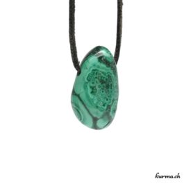 Malachite - Pendentif pierre percée - N°6981.5 • pendentif en malachite n°6981.1 1 Malachite pendentif pierre