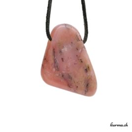 Opale des Andes rose - Pendentif pierre percée - N°8529.1 • pendentif en opale des andes rose n°8529.1 2 Opale des Andes rose pendentif pierre percée