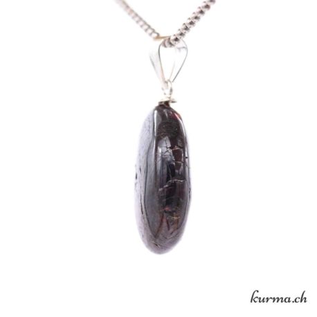 Grenat pyrope pendentif boucle en argent
