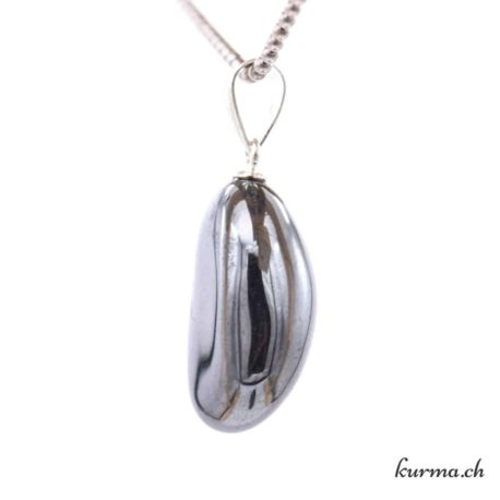 Pendentif Hématite avec boucle en argent - N°8834.8-2 disponible dans la boutique en ligne Kûrma. Votre magasin de pierre et minéraux en suisse