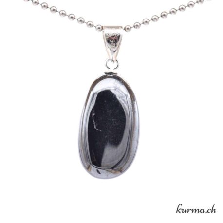 Pendentif Hématite avec boucle en argent - N°8834.8-3 disponible dans la boutique en ligne Kûrma. Votre magasin de pierre et minéraux en suisse