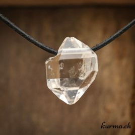 Herkimer - Pendentif pierre percée - N°7008.3 • pendentif herkimer no7008.3 1 1 Diamant d'Herkimer