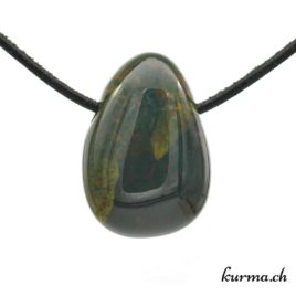 Jaspe sanguin - Pendentif pierre percée - N°8719.3 • pendentif jaspe sanguin no8719.3 1 1 Jaspe sanguin pendentif pierre