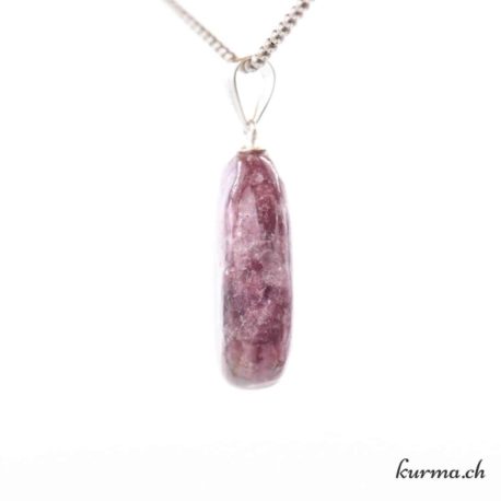 Pendentif Lépidolite rouge violette avec boucle en argent - N°11684.4-2 disponible dans la boutique en ligne Kûrma. Votre magasin de pierre et minéraux en suisse