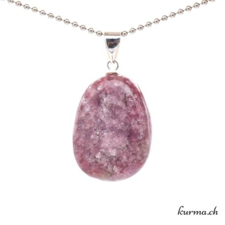 Pendentif Lépidolite rouge violette avec boucle en argent - N°11684.4-3 disponible dans la boutique en ligne Kûrma. Votre magasin de pierre et minéraux en suisse