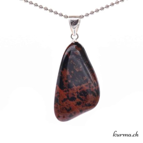 Pendentif Obsidienne Acajou - Mahagony avec boucle en argent - N°11699.4-3 disponible dans la boutique en ligne Kûrma. Votre magasin de pierre et minéraux en suisse