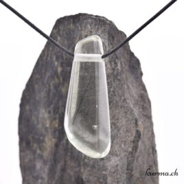 Quartz Actinolite - Pendentif en pierre percée