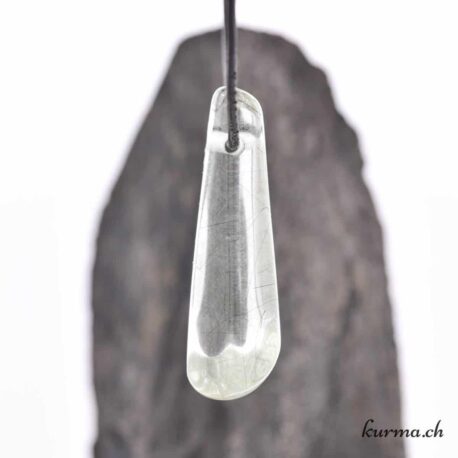 Quartz Actinolite - Pendentif en pierre percée
