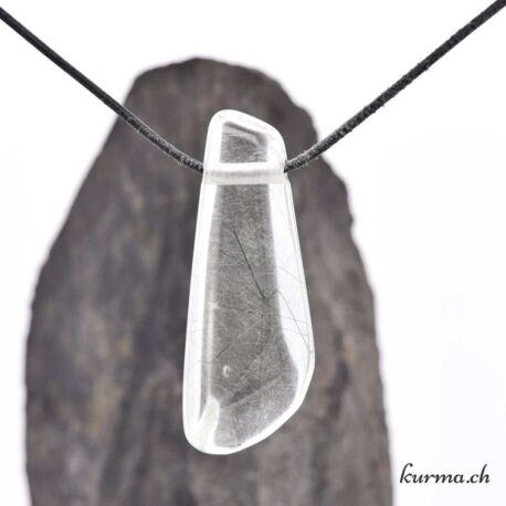 Quartz Actinolite - Pendentif en pierre percée