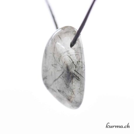 Quartz Actinolite - Pendentif en pierre percée