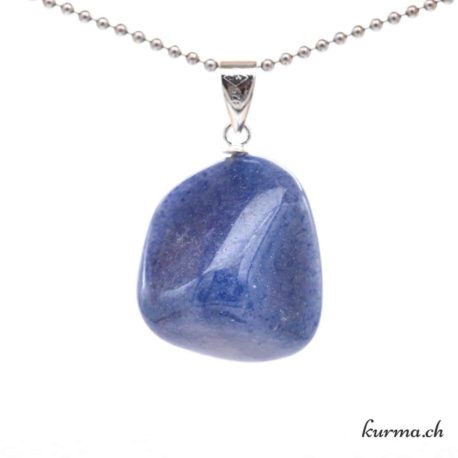 Pendentif Quartz Bleu avec boucle en argent - N°11722.4-3 disponible dans la boutique en ligne Kûrma. Votre magasin de pierre et minéraux en suisse