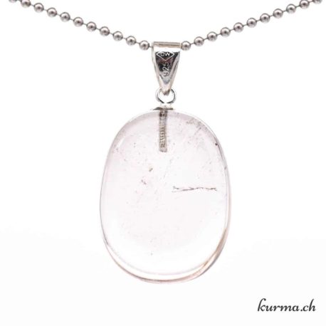 Quartz fumé pendentif boucle en argent