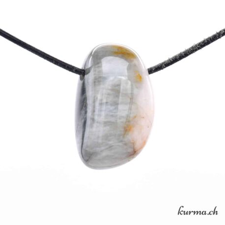 Quartz Oeil-de-chat - Collier en pierre percée