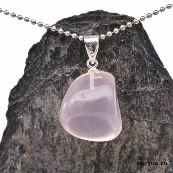 Pendentif En Quartz Rose Et Argent 925 - Poids 6.2g, Forme Ovale - Neuf Avec étiquettes