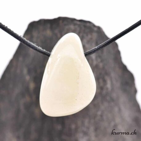 Quartz sulfureux - Pendentif en pierre percée